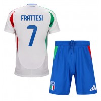Camisa de Futebol Itália Davide Frattesi #7 Equipamento Secundário Infantil Europeu 2024 Manga Curta (+ Calças curtas)